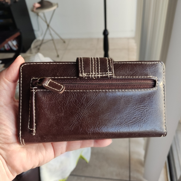 Vintage Pierre Cardin Brown Leather Wallet with Turn Lock Closure - Picture 3 of 9